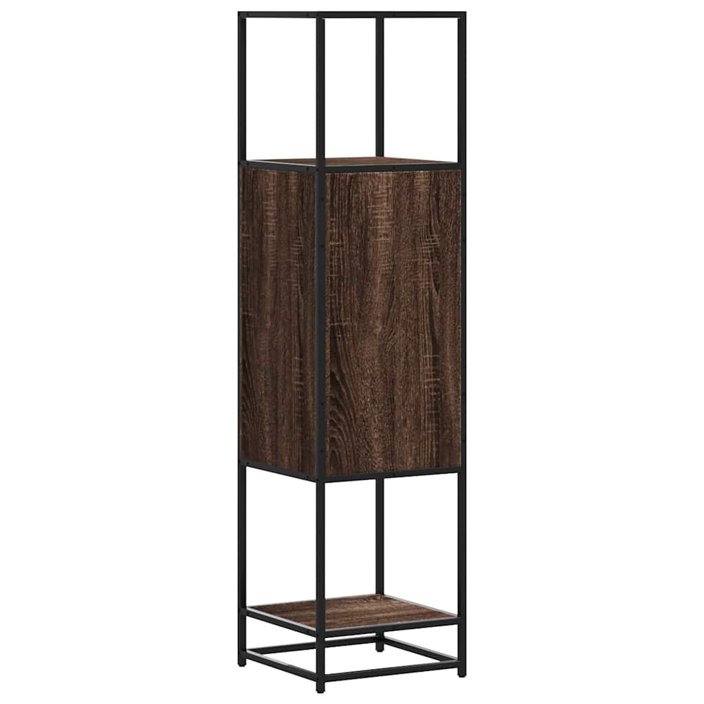 Hoge kast 35,5x35x139 cm bewerkt hout en metaal bruin eiken is nu te koop bij PeponiXL, paradijselijk wonen!