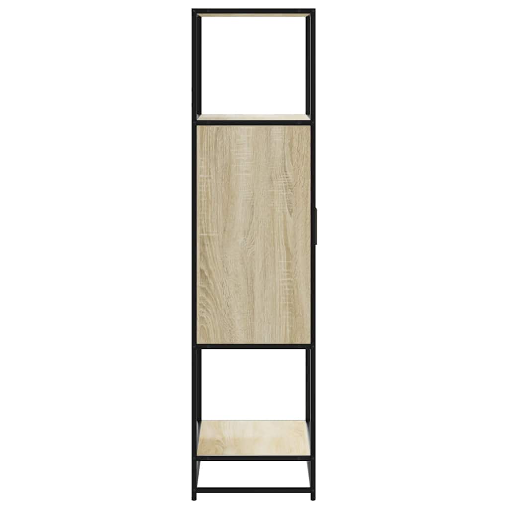 Hoge kast 68x35x139 cm bewerkt hout en metaal sonoma eikenkleur is nu te koop bij PeponiXL, paradijselijk wonen!
