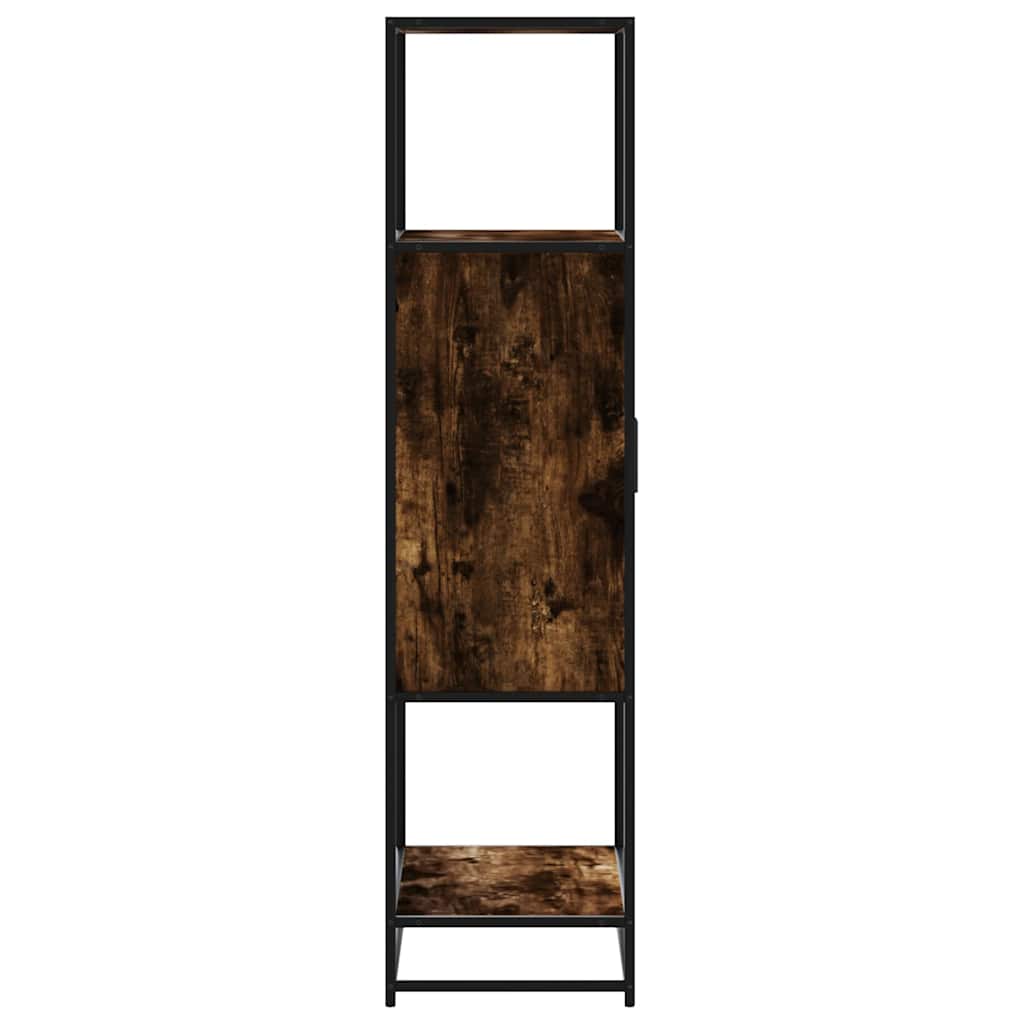 Hoge kast 68x35x139cm bewerkt hout en metaal gerookt eikenkleur is nu te koop bij PeponiXL, paradijselijk wonen!