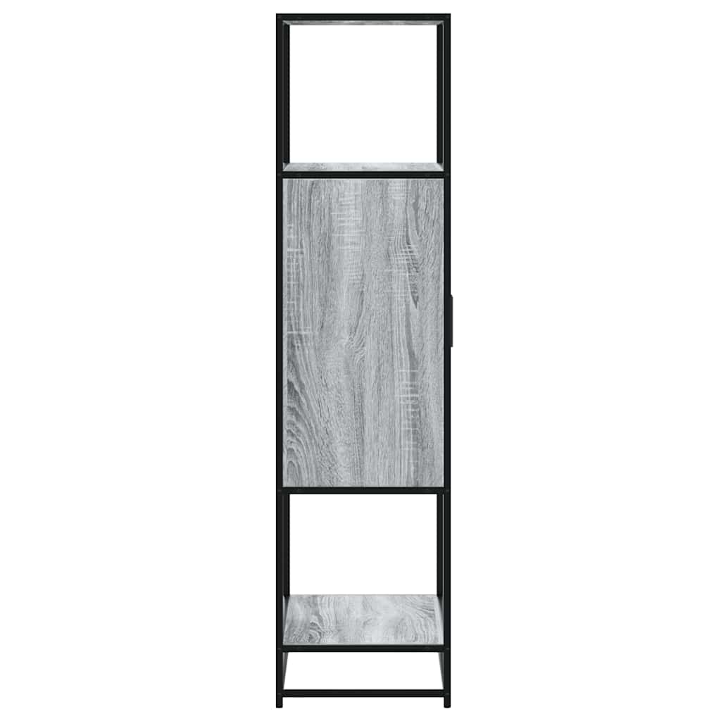 Hoge kast 68x35x139cm bewerkt hout en metaal grijs sonoma eiken is nu te koop bij PeponiXL, paradijselijk wonen!