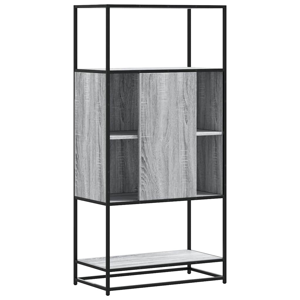 Hoge kast 68x35x139cm bewerkt hout en metaal grijs sonoma eiken is nu te koop bij PeponiXL, paradijselijk wonen!