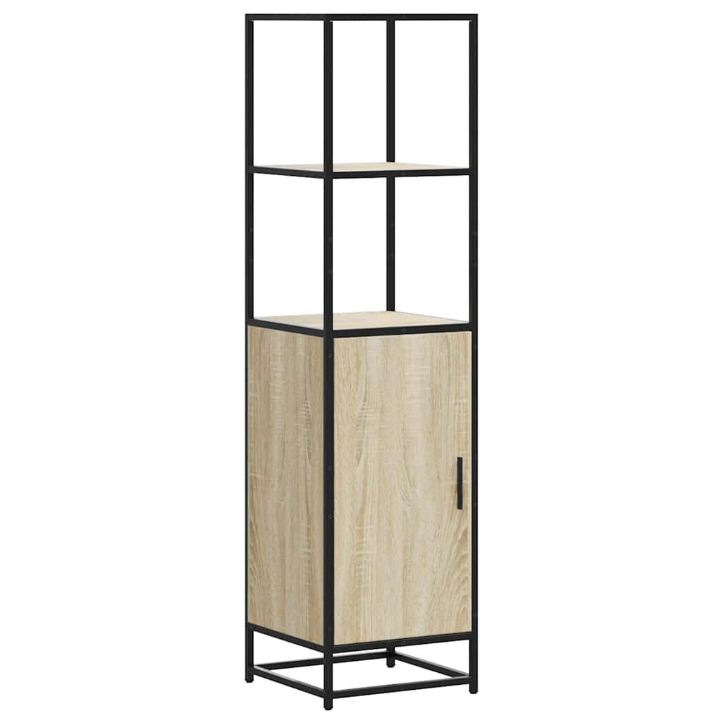 Hoge kast 35,5x35x139 cm bewerkt hout en metaal sonoma eiken is nu te koop bij PeponiXL, paradijselijk wonen!