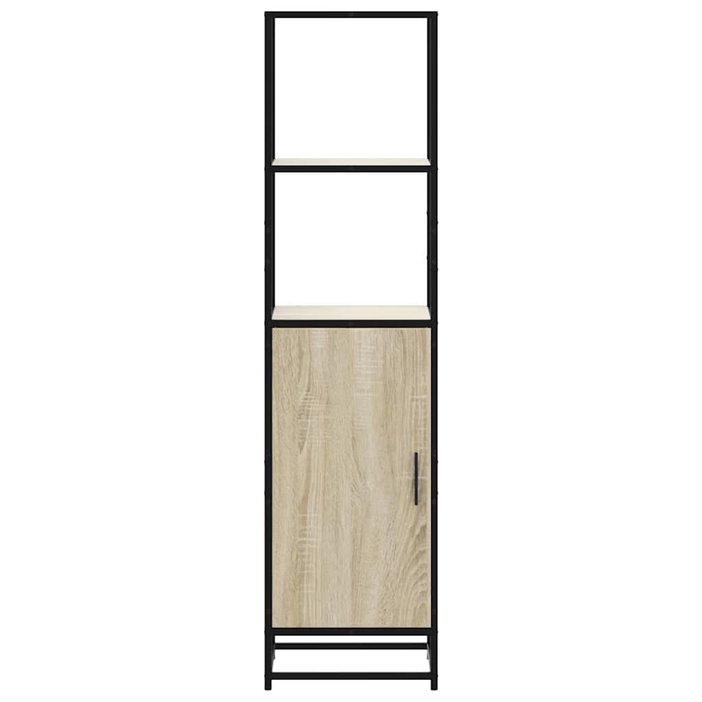 Hoge kast 35,5x35x139 cm bewerkt hout en metaal sonoma eiken is nu te koop bij PeponiXL, paradijselijk wonen!
