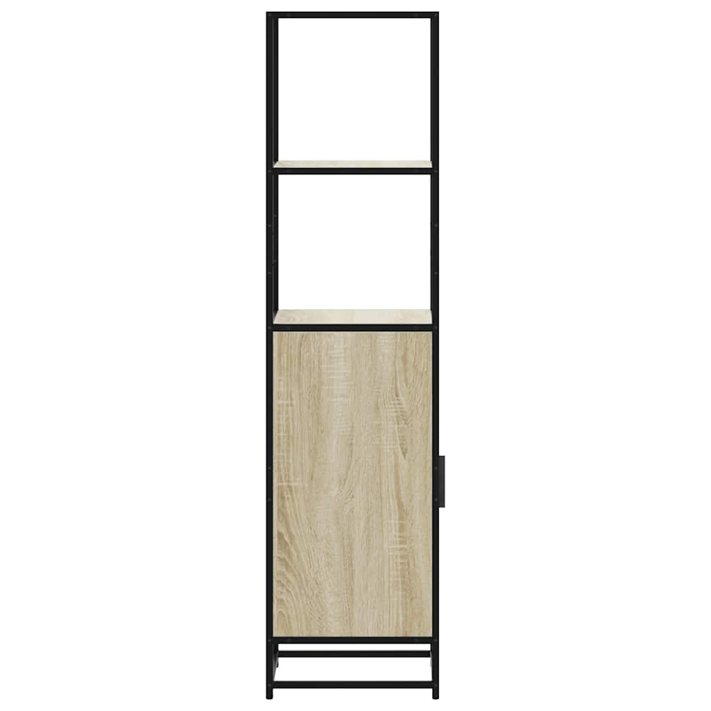 Hoge kast 35,5x35x139 cm bewerkt hout en metaal sonoma eiken is nu te koop bij PeponiXL, paradijselijk wonen!