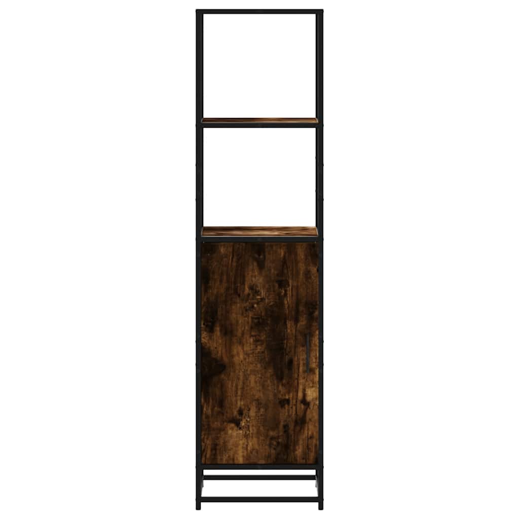 Hoge kast 35,5x35x139 cm bewerkt hout en metaal gerookt eiken is nu te koop bij PeponiXL, paradijselijk wonen!