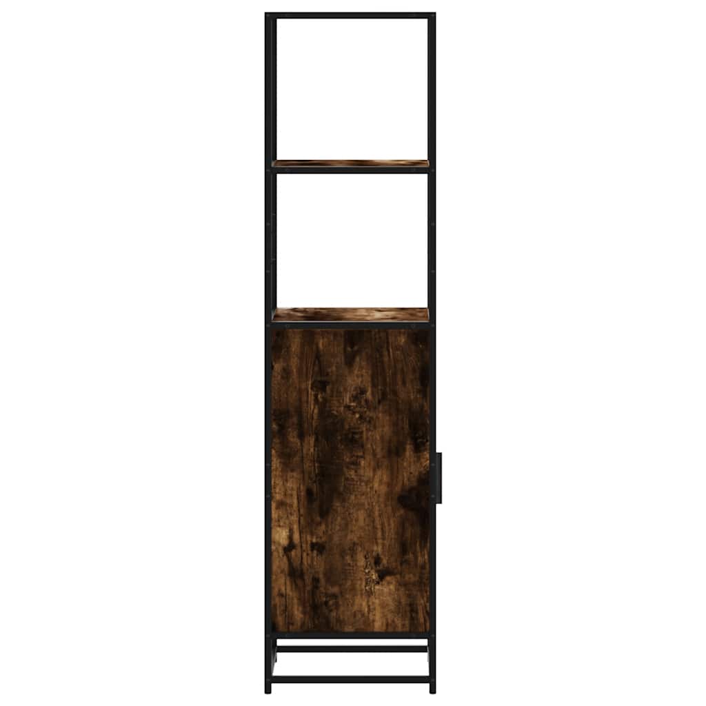 Hoge kast 35,5x35x139 cm bewerkt hout en metaal gerookt eiken is nu te koop bij PeponiXL, paradijselijk wonen!
