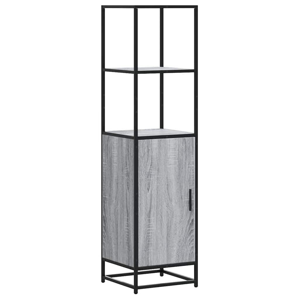 Hoge kast 35,5x35x139 cm bewerkt hout en metaal grijs sonoma is nu te koop bij PeponiXL, paradijselijk wonen!