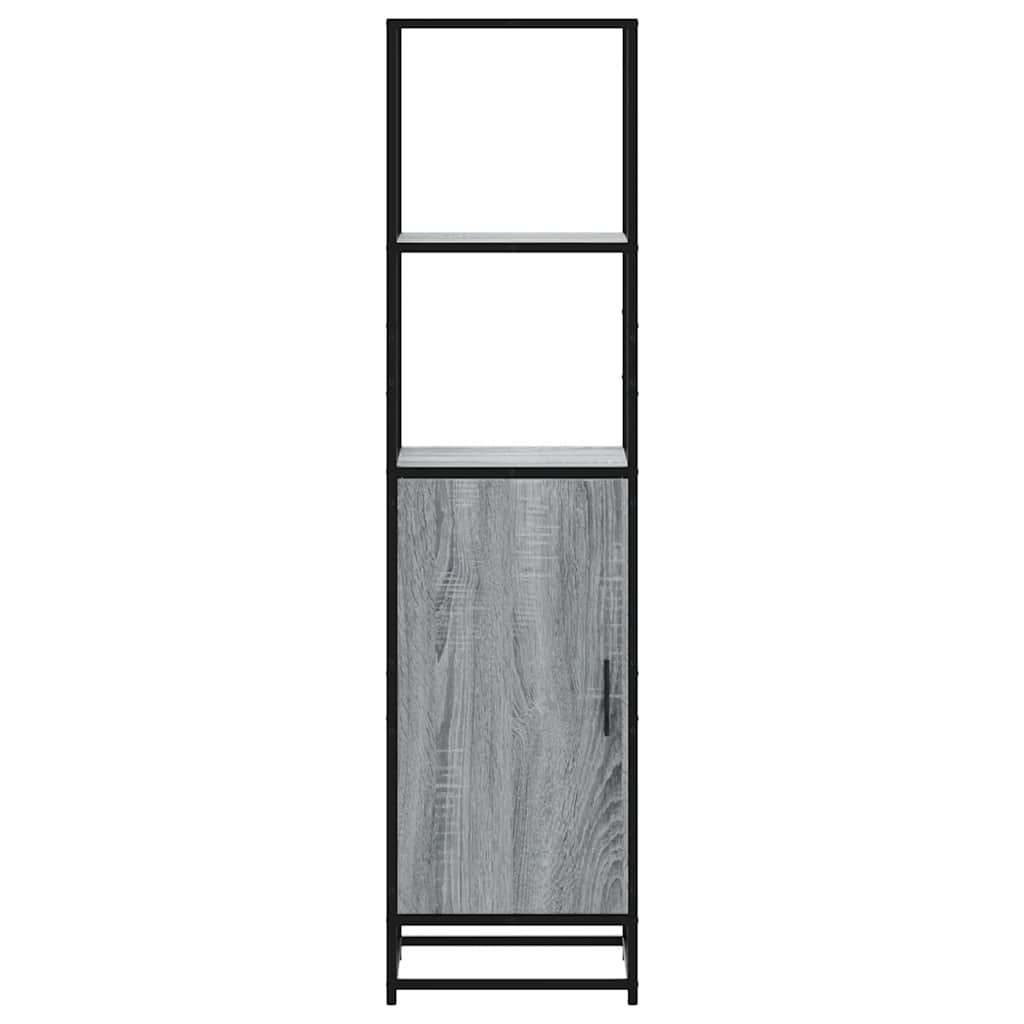 Hoge kast 35,5x35x139 cm bewerkt hout en metaal grijs sonoma is nu te koop bij PeponiXL, paradijselijk wonen!