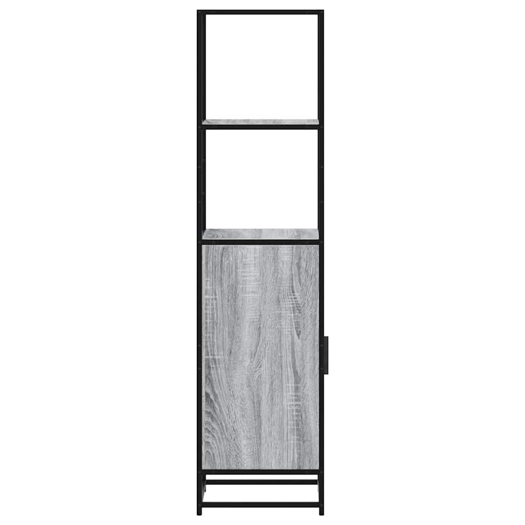 Hoge kast 35,5x35x139 cm bewerkt hout en metaal grijs sonoma is nu te koop bij PeponiXL, paradijselijk wonen!