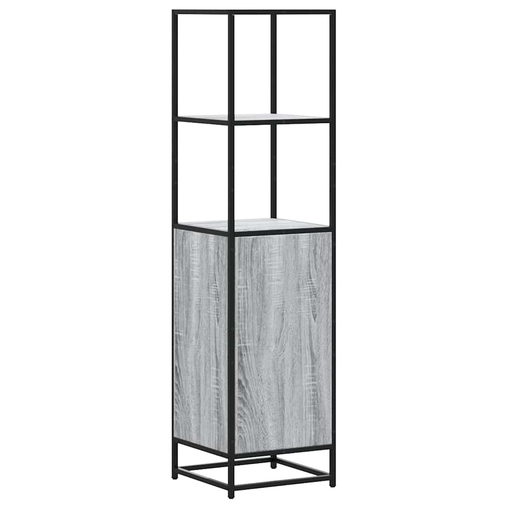 Hoge kast 35,5x35x139 cm bewerkt hout en metaal grijs sonoma is nu te koop bij PeponiXL, paradijselijk wonen!