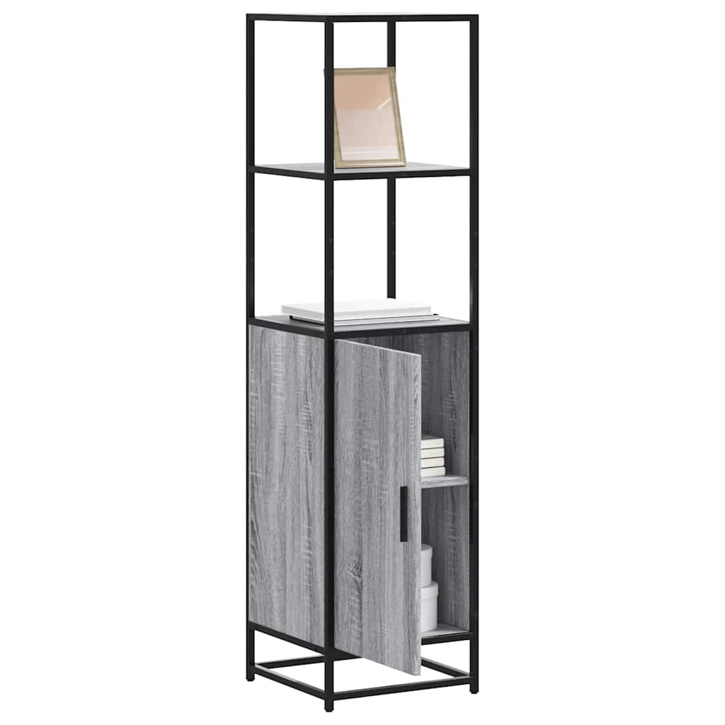 Hoge kast 35,5x35x139 cm bewerkt hout en metaal grijs sonoma is nu te koop bij PeponiXL, paradijselijk wonen!