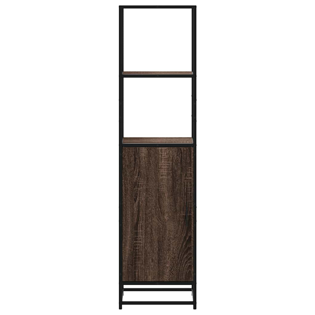Hoge kast 35,5x35x139 cm bewerkt hout en metaal bruin eiken is nu te koop bij PeponiXL, paradijselijk wonen!