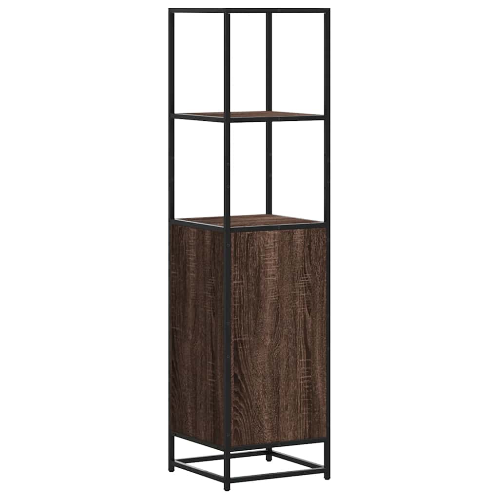 Hoge kast 35,5x35x139 cm bewerkt hout en metaal bruin eiken is nu te koop bij PeponiXL, paradijselijk wonen!