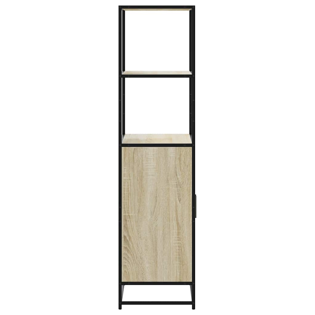 Hoge kast 68x35x139 cm bewerkt hout en metaal zwart is nu te koop bij PeponiXL, paradijselijk wonen!