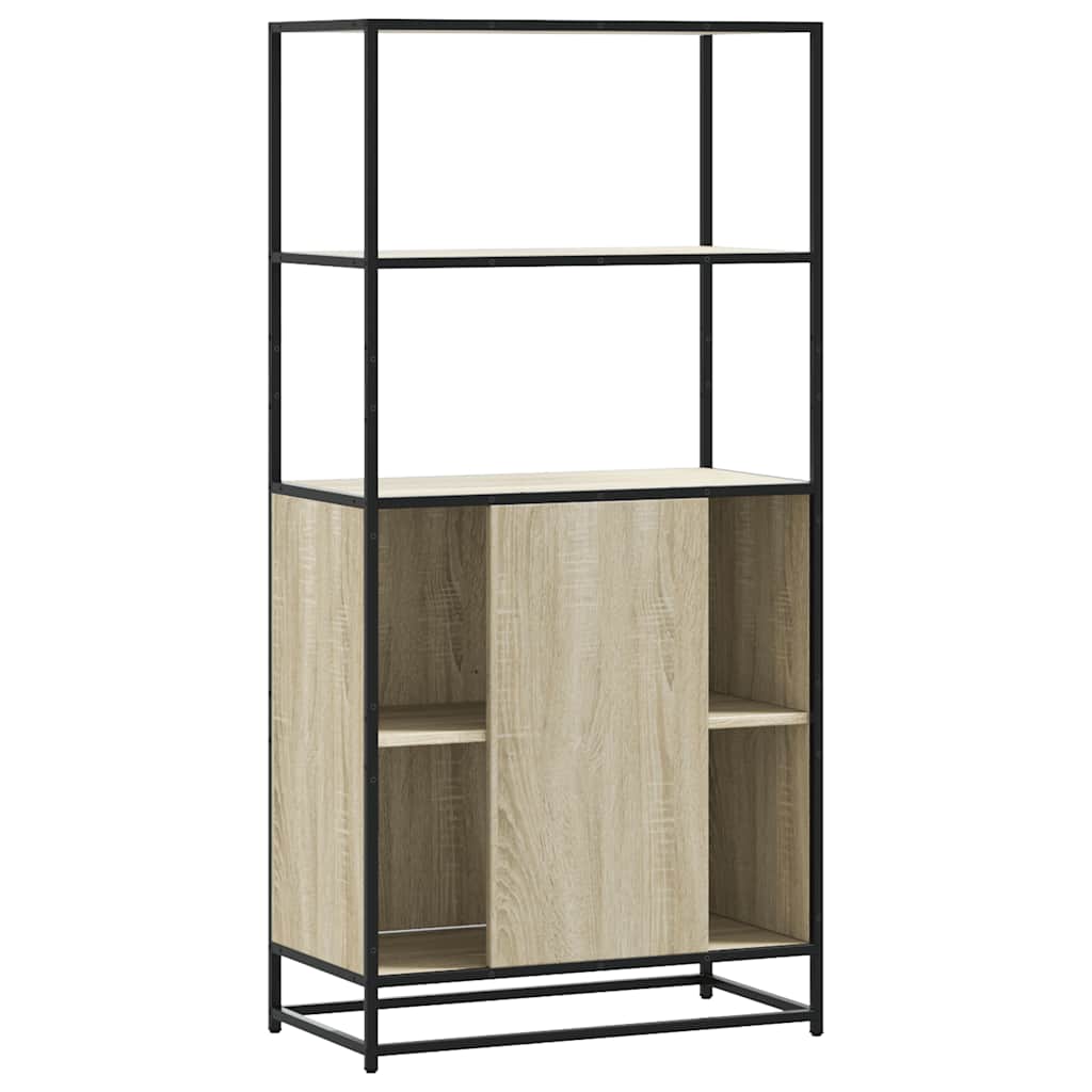Hoge kast 68x35x139 cm bewerkt hout en metaal zwart is nu te koop bij PeponiXL, paradijselijk wonen!