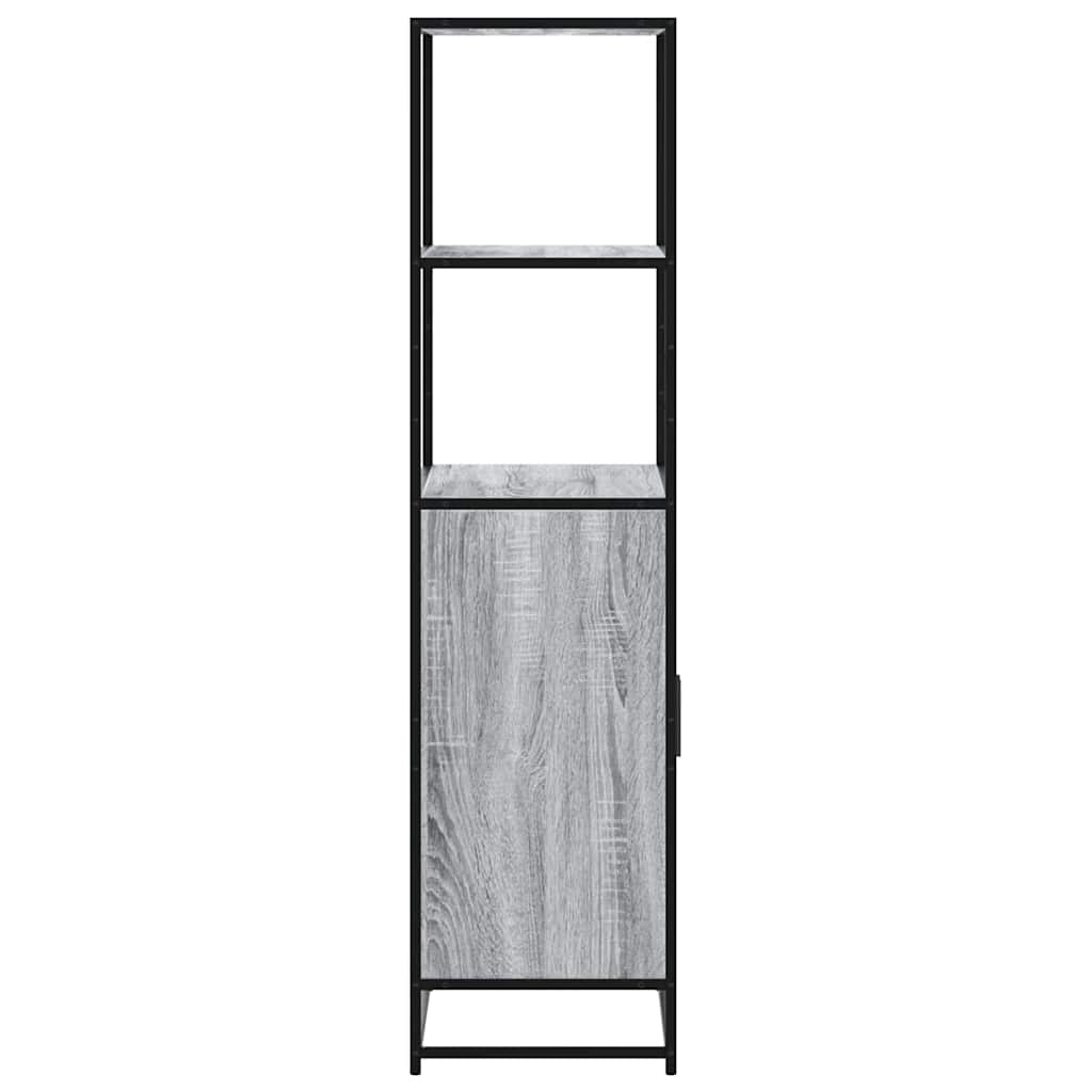 Hoge kast 68x35x139cm bewerkt hout en metaal grijs sonoma eiken is nu te koop bij PeponiXL, paradijselijk wonen!
