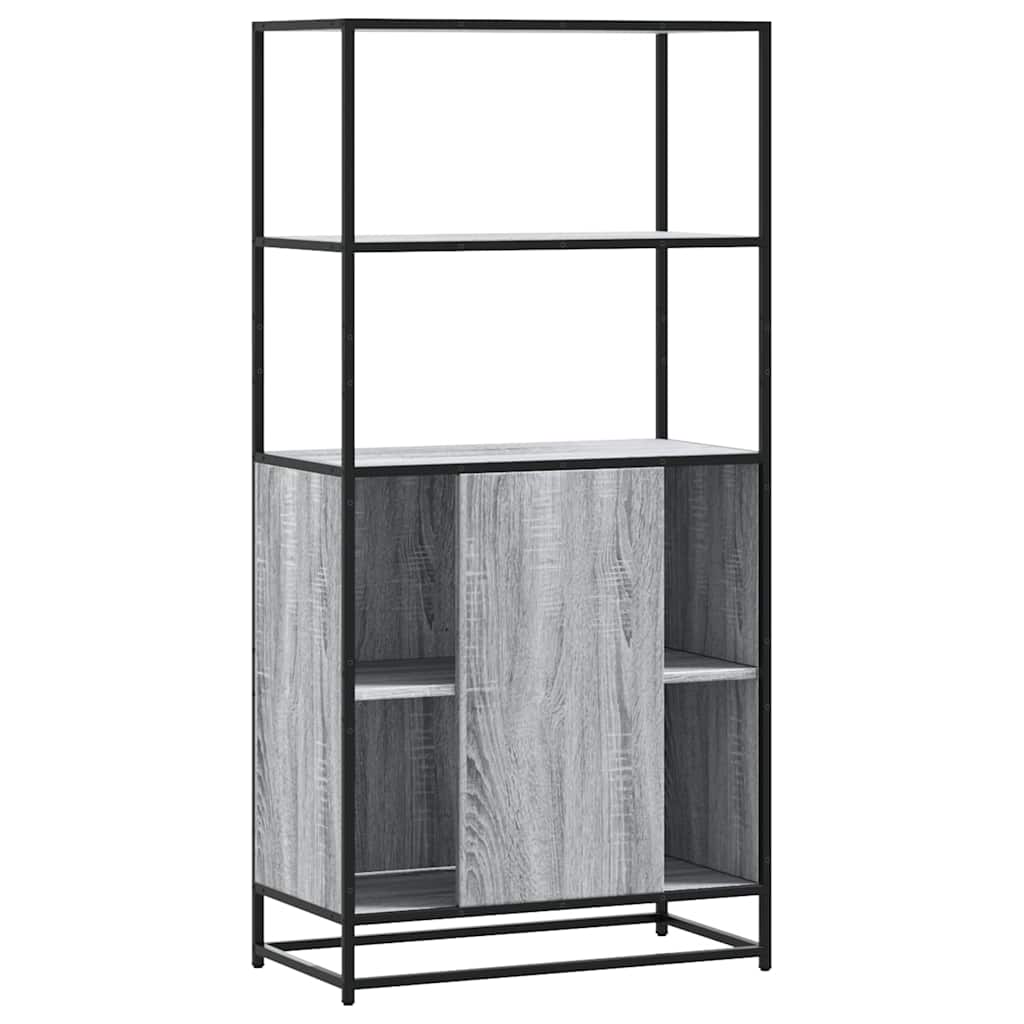 Hoge kast 68x35x139cm bewerkt hout en metaal grijs sonoma eiken is nu te koop bij PeponiXL, paradijselijk wonen!