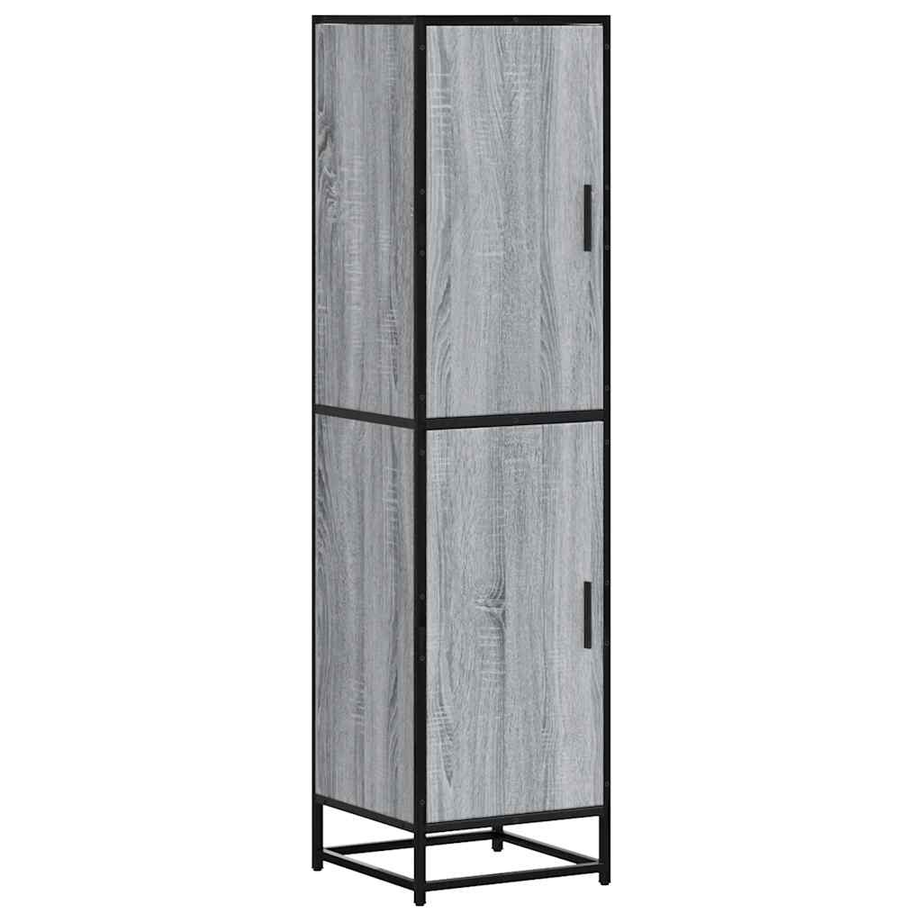 Hoge kast 35,5x35x139 cm bewerkt hout en metaal grijs sonoma is nu te koop bij PeponiXL, paradijselijk wonen!
