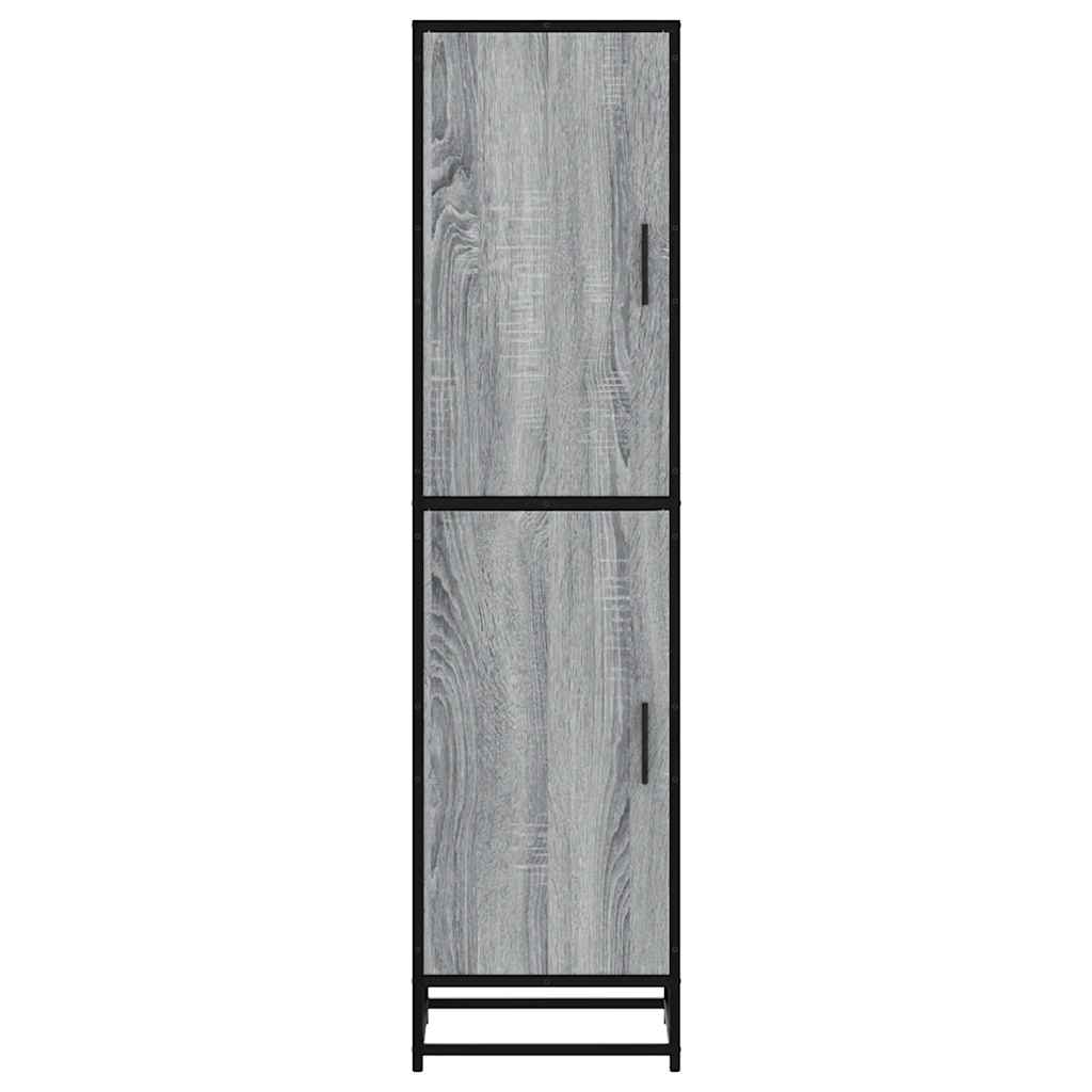 Hoge kast 35,5x35x139 cm bewerkt hout en metaal grijs sonoma is nu te koop bij PeponiXL, paradijselijk wonen!