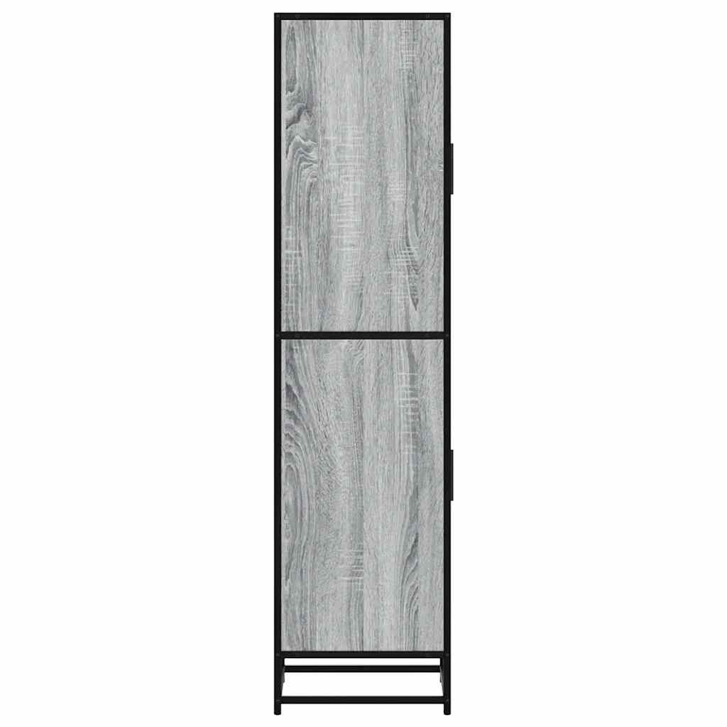 Hoge kast 35,5x35x139 cm bewerkt hout en metaal grijs sonoma is nu te koop bij PeponiXL, paradijselijk wonen!