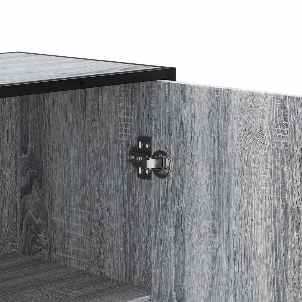 Hoge kast 35,5x35x139 cm bewerkt hout en metaal grijs sonoma is nu te koop bij PeponiXL, paradijselijk wonen!