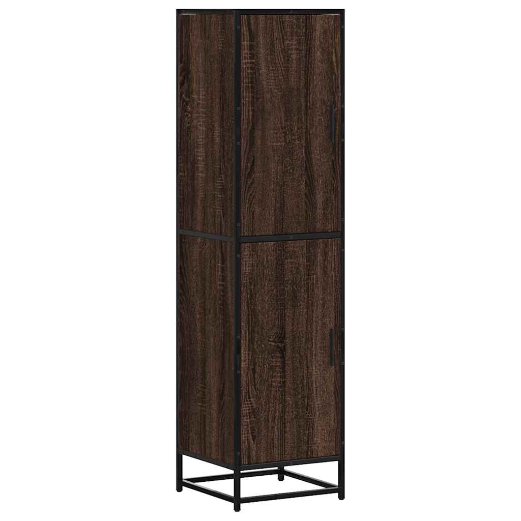 Hoge kast 35,5x35x139 cm bewerkt hout en metaal bruin eiken is nu te koop bij PeponiXL, paradijselijk wonen!