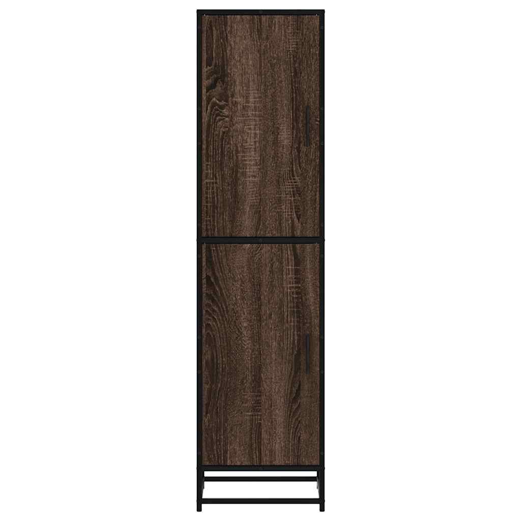 Hoge kast 35,5x35x139 cm bewerkt hout en metaal bruin eiken is nu te koop bij PeponiXL, paradijselijk wonen!