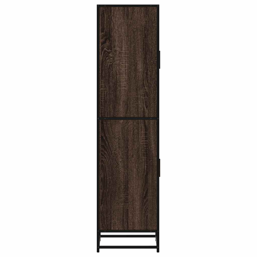 Hoge kast 35,5x35x139 cm bewerkt hout en metaal bruin eiken is nu te koop bij PeponiXL, paradijselijk wonen!