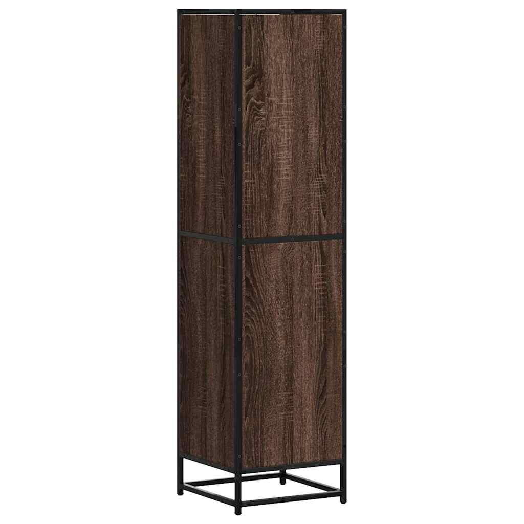 Hoge kast 35,5x35x139 cm bewerkt hout en metaal bruin eiken is nu te koop bij PeponiXL, paradijselijk wonen!