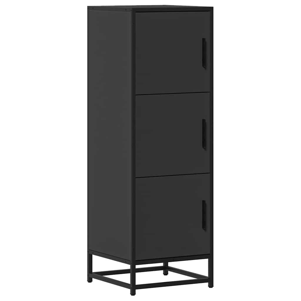 Hoge kast 35,5x35x106,5 cm bewerkt hout en metaal zwart is nu te koop bij PeponiXL, paradijselijk wonen!