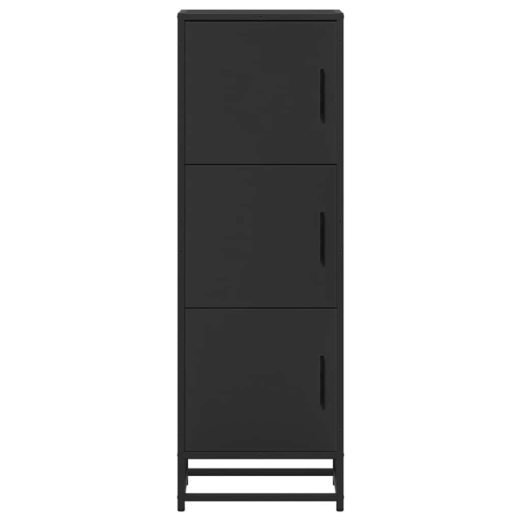 Hoge kast 35,5x35x106,5 cm bewerkt hout en metaal zwart is nu te koop bij PeponiXL, paradijselijk wonen!