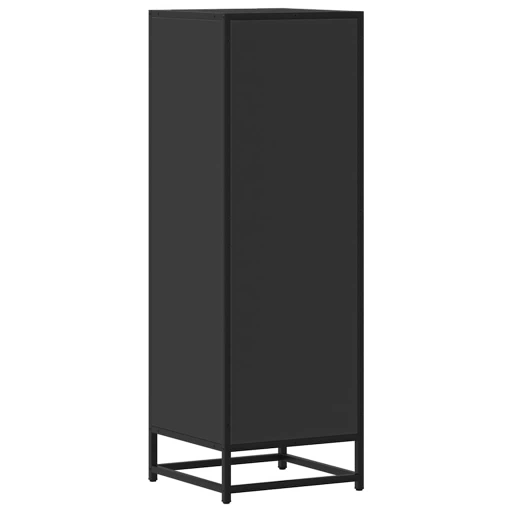 Hoge kast 35,5x35x106,5 cm bewerkt hout en metaal zwart is nu te koop bij PeponiXL, paradijselijk wonen!