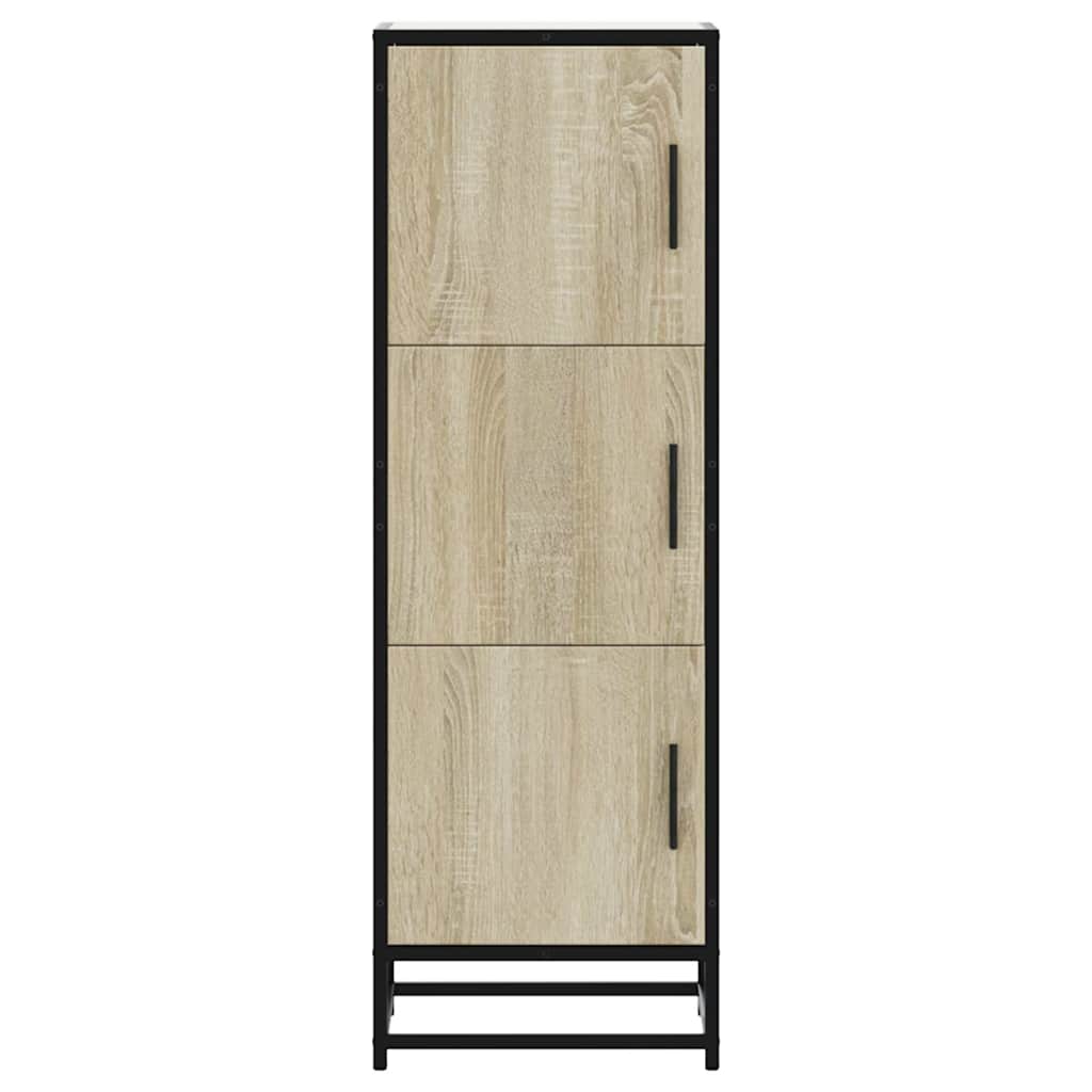 Hoge kast 35,5x35x106,5 cm bewerkt hout en metaal sonoma eiken is nu te koop bij PeponiXL, paradijselijk wonen!