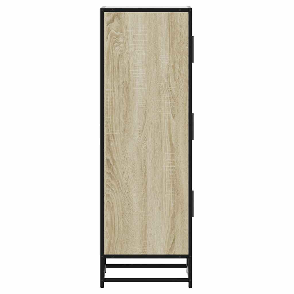 Hoge kast 35,5x35x106,5 cm bewerkt hout en metaal sonoma eiken is nu te koop bij PeponiXL, paradijselijk wonen!