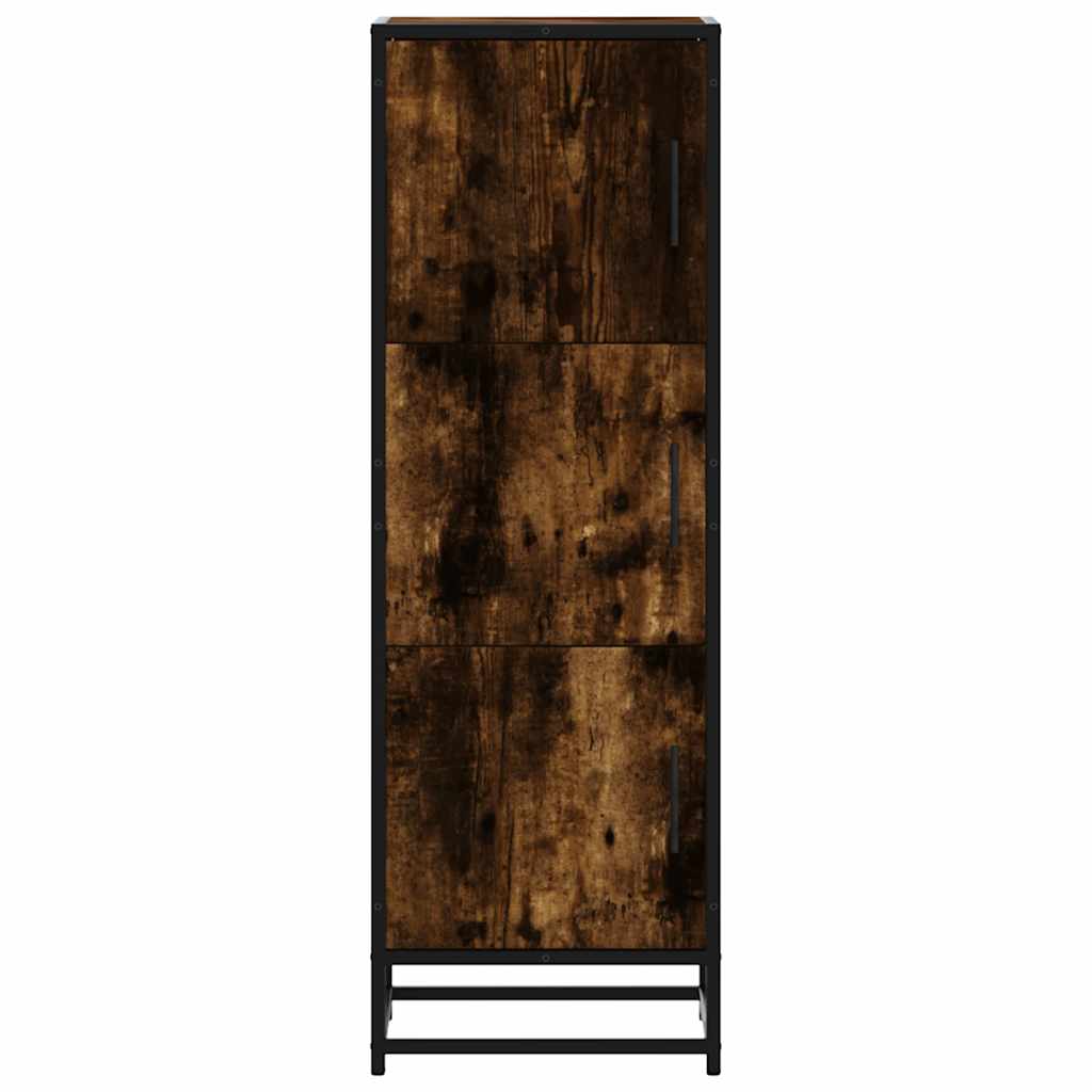 Hoge kast 35,5x35x106,5 cm bewerkt hout en metaal gerookt eiken is nu te koop bij PeponiXL, paradijselijk wonen!
