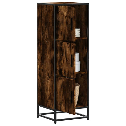Hoge kast 35,5x35x106,5 cm bewerkt hout en metaal gerookt eiken is nu te koop bij PeponiXL, paradijselijk wonen!
