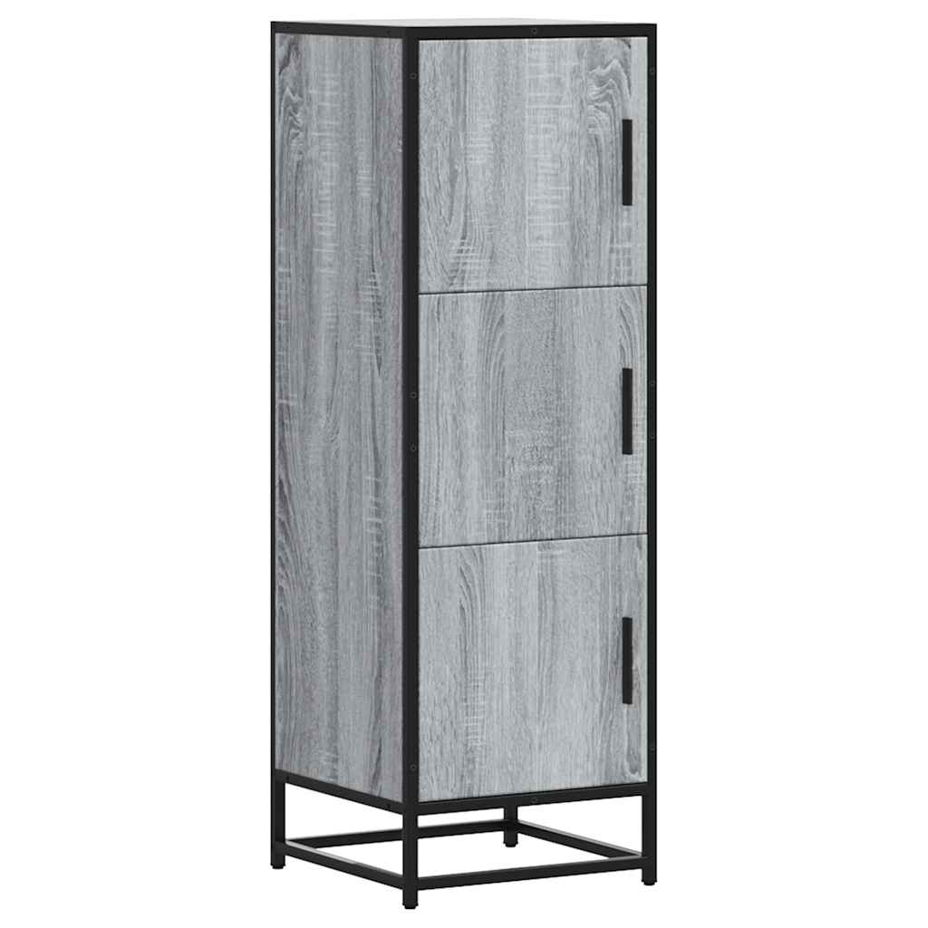 Hoge kast 35,5x35x106,5 cm bewerkt hout en metaal grijs sonoma is nu te koop bij PeponiXL, paradijselijk wonen!