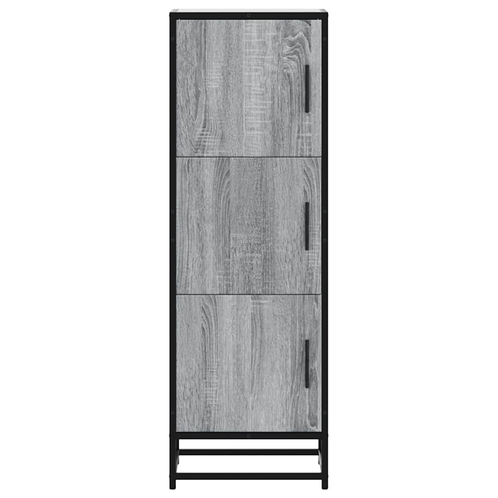 Hoge kast 35,5x35x106,5 cm bewerkt hout en metaal grijs sonoma is nu te koop bij PeponiXL, paradijselijk wonen!