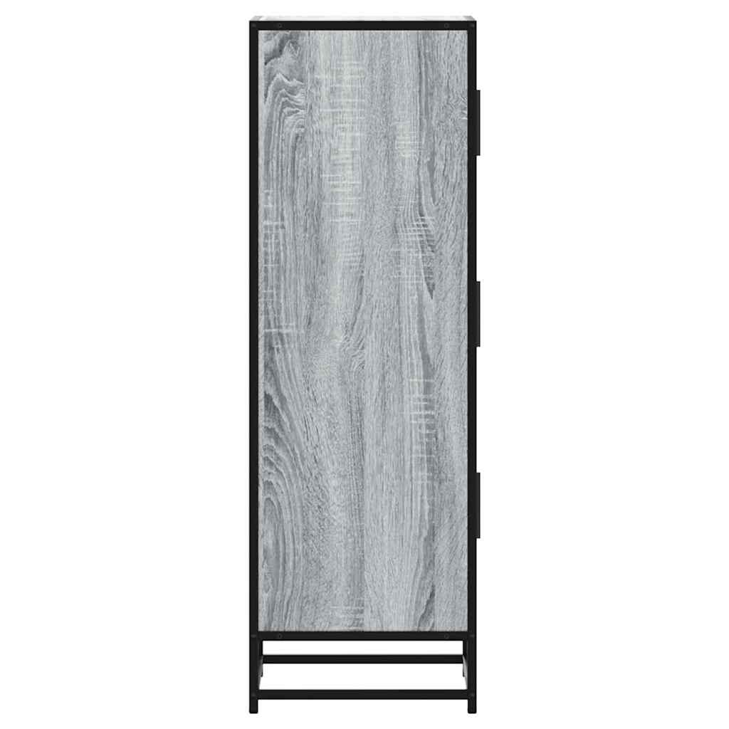 Hoge kast 35,5x35x106,5 cm bewerkt hout en metaal grijs sonoma is nu te koop bij PeponiXL, paradijselijk wonen!