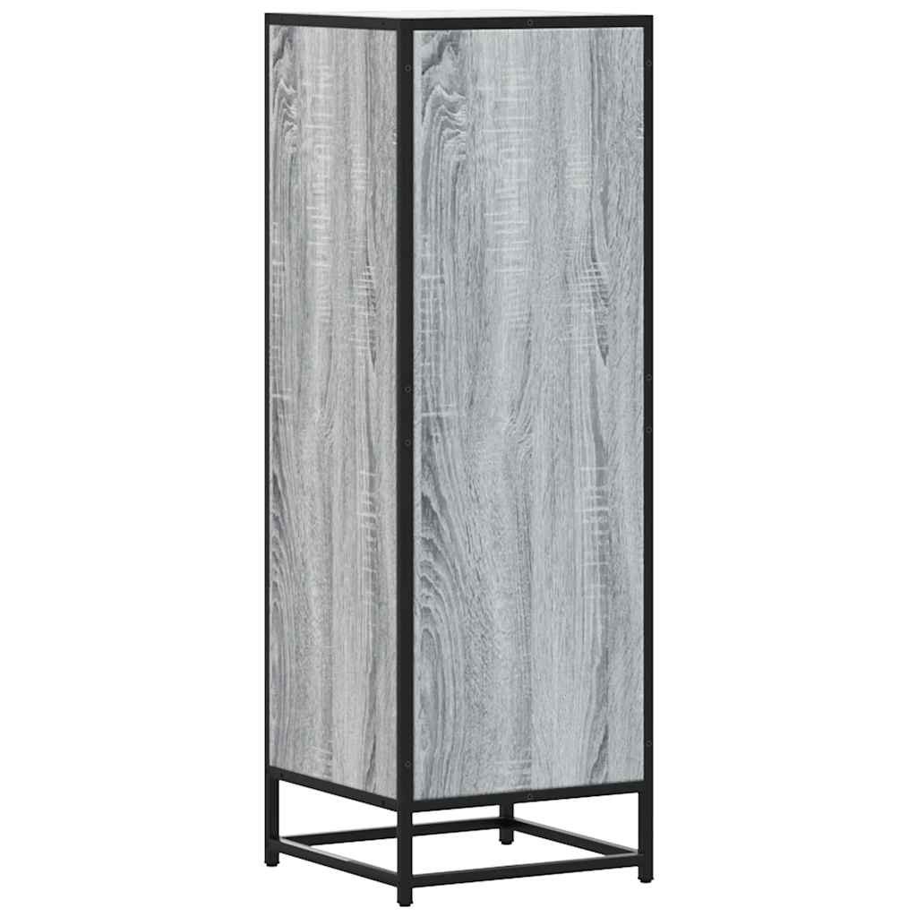 Hoge kast 35,5x35x106,5 cm bewerkt hout en metaal grijs sonoma is nu te koop bij PeponiXL, paradijselijk wonen!