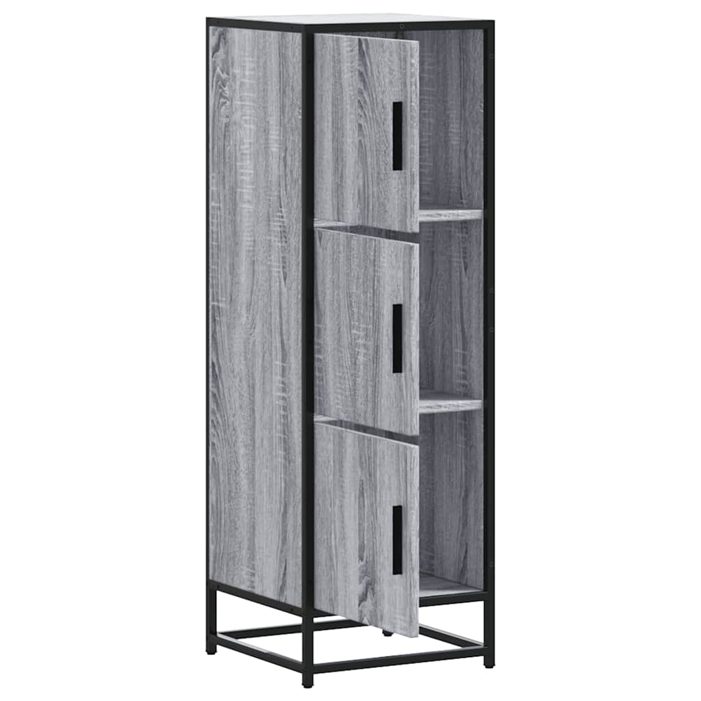 Hoge kast 35,5x35x106,5 cm bewerkt hout en metaal grijs sonoma is nu te koop bij PeponiXL, paradijselijk wonen!