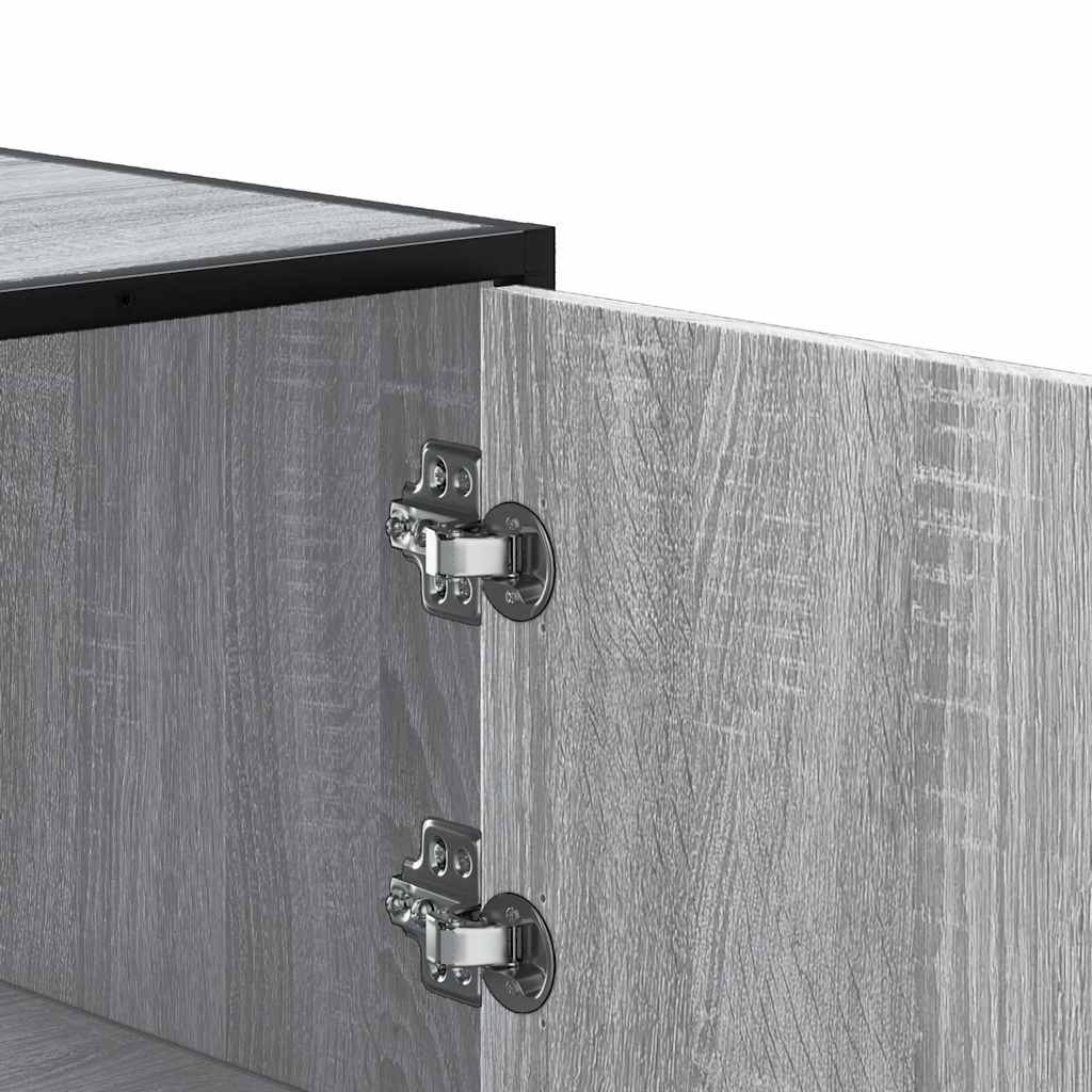 Hoge kast 35,5x35x106,5 cm bewerkt hout en metaal grijs sonoma is nu te koop bij PeponiXL, paradijselijk wonen!
