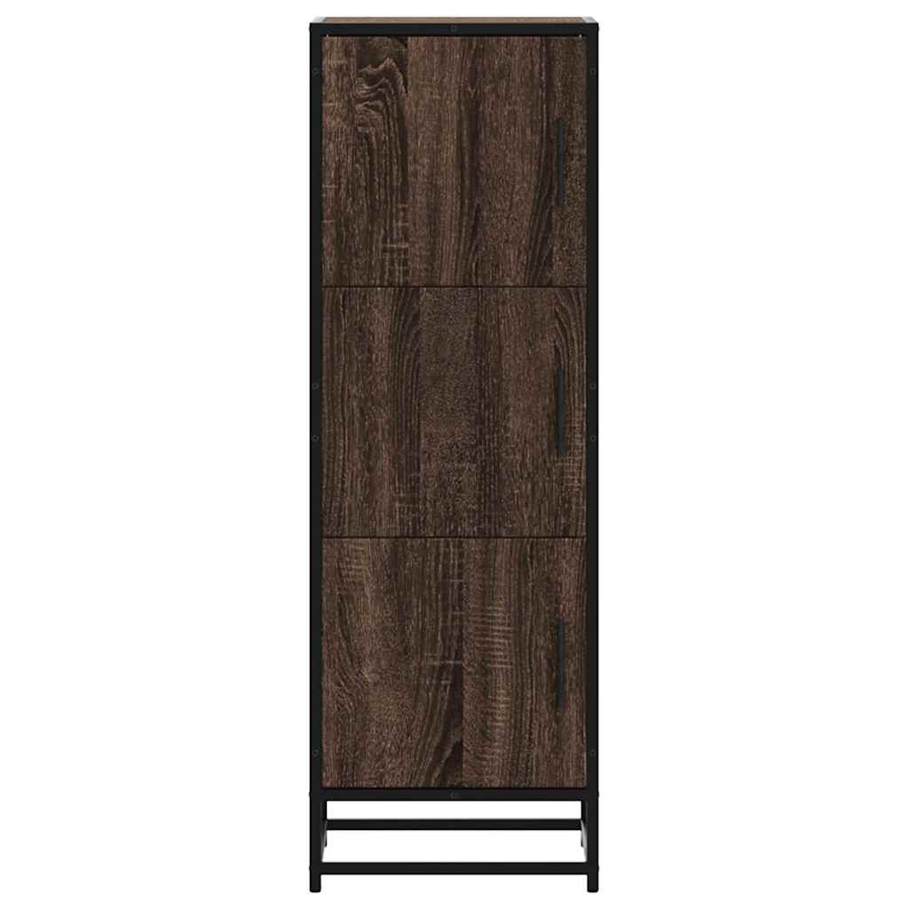 Hoge kast 35,5x35x106,5 cm bewerkt hout en metaal bruin eiken is nu te koop bij PeponiXL, paradijselijk wonen!