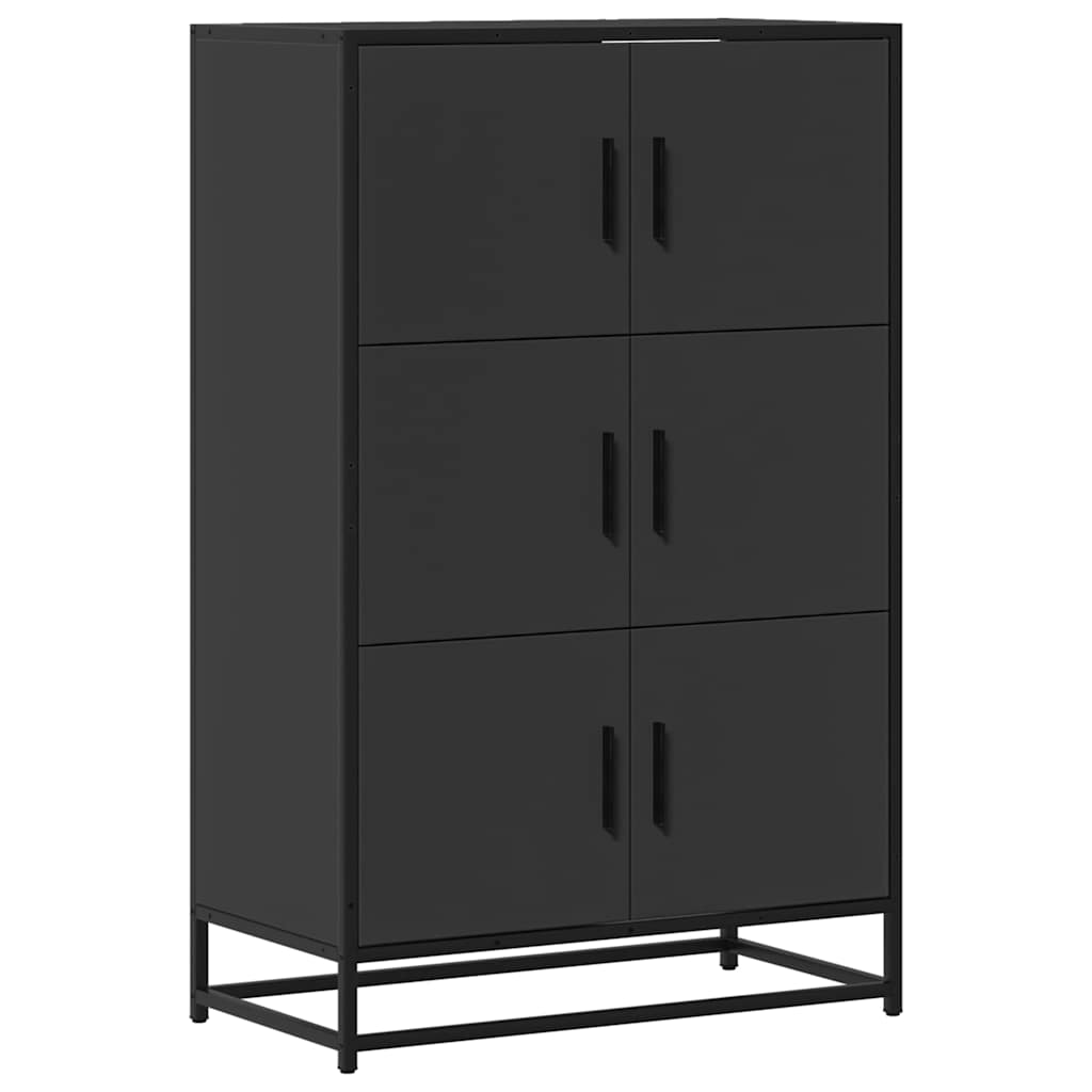 Hoge kast 68x35x106,5 cm bewerkt hout en metaal zwart is nu te koop bij PeponiXL, paradijselijk wonen!