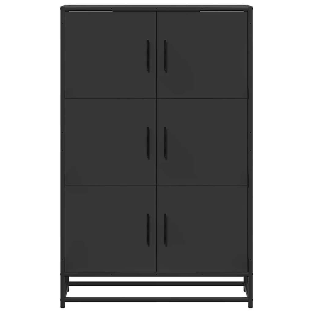 Hoge kast 68x35x106,5 cm bewerkt hout en metaal zwart is nu te koop bij PeponiXL, paradijselijk wonen!