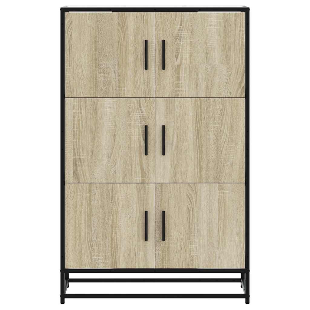 Hoge kast 68x35x106,5 cm bewerkt hout en metaal sonoma eiken is nu te koop bij PeponiXL, paradijselijk wonen!