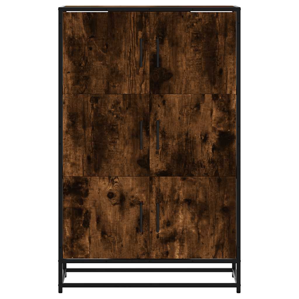 Hoge kast 68x35x106,5 cm bewerkt hout en metaal gerookt eiken is nu te koop bij PeponiXL, paradijselijk wonen!