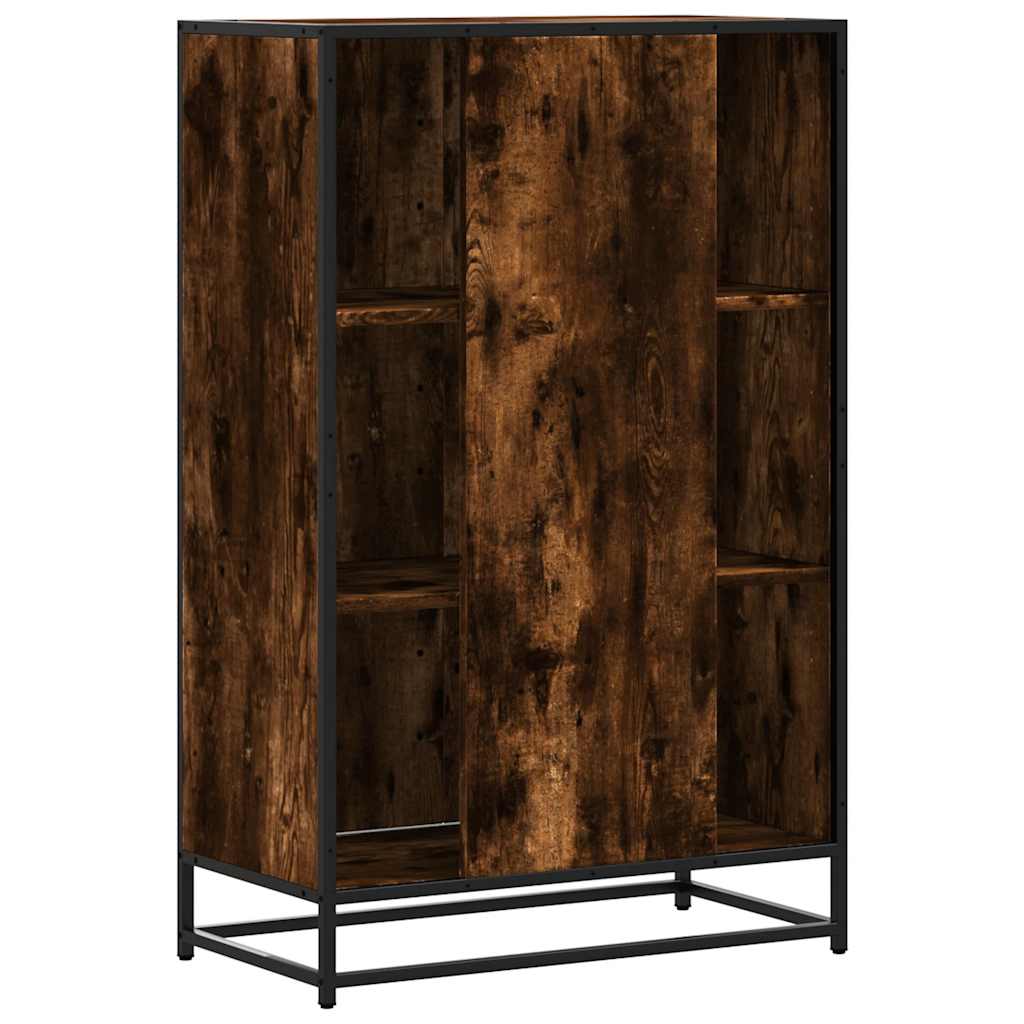 Hoge kast 68x35x106,5 cm bewerkt hout en metaal gerookt eiken is nu te koop bij PeponiXL, paradijselijk wonen!