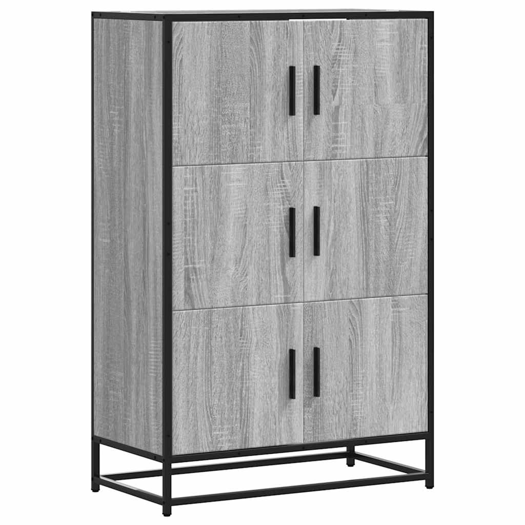 Hoge kast 68x35x106,5 cm bewerkt hout en metaal grijs sonoma is nu te koop bij PeponiXL, paradijselijk wonen!