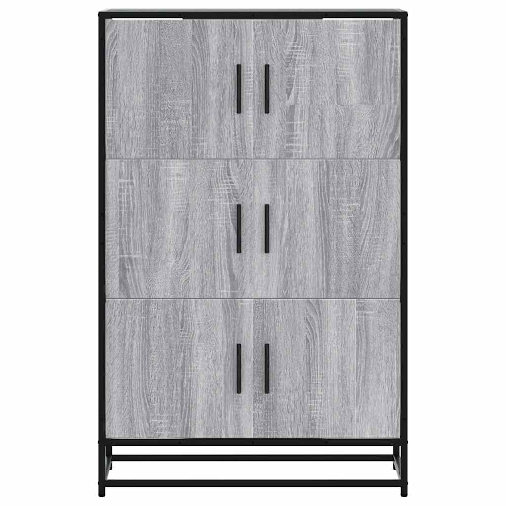 Hoge kast 68x35x106,5 cm bewerkt hout en metaal grijs sonoma is nu te koop bij PeponiXL, paradijselijk wonen!